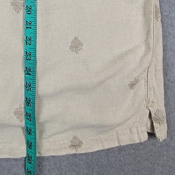 Truth by Republic Shirt Mens Size Small 55% Linen Woven Embroidered - Picture 16 of 16